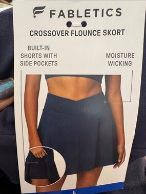 Fabletics Navy Crossover Flounce Skort